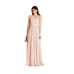 NWT Birdy Grey Convertible Chiffon Maxi Dress Pale Pink Bridesmaid Formal S / XS